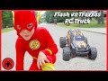 Superman Vs FLASH Vs RC MONSTER TRUCK Traxxas Edition Superhero Real Life Movie Comic SuperHeroKids