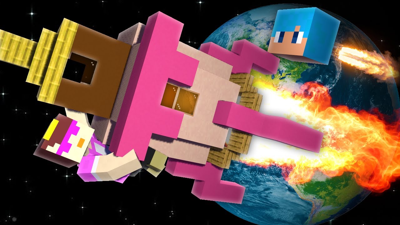 なんでもロケットになる世界でロケット作り対決！【まいくら / マインクラフト】