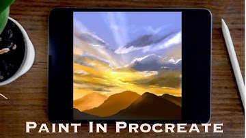 How to Draw Beautiful Sky and Mountains in Procreate Tutorial | Paint with Basic Brushes| The ProArt