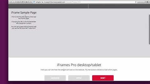 How to use the updated iFrame Pro Adobe Muse widget