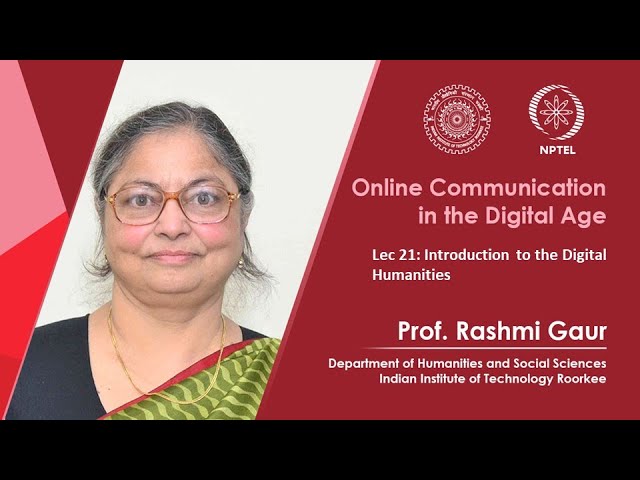 Lecture 21: Introduction to the Digital Humanities
