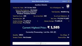 SPICES BOARD LIVE E-AUCTION   - ITCPC