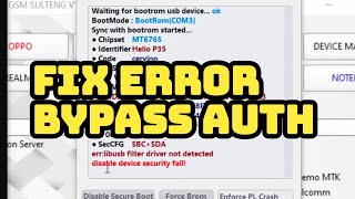SOLUSI ‼️FIX ERROR BYPASS AUTH MEDIATEK | RETAIL GSM SULTENG