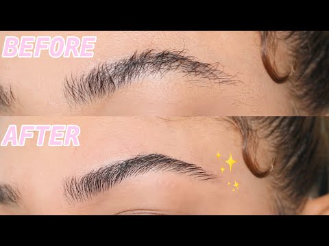 HOW TO GROOM + SHAPE EYEBROWS YOURSELF AT HOME (EASY!) | jasmeannnn