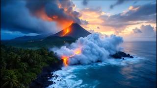 Relaxing Piano Music | Volcano Eruption & Calm Atmosphere screenshot 2