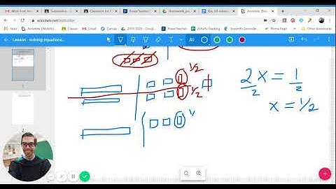 Lesson - solving equations with algebra tiles, resulting in fractions for answers