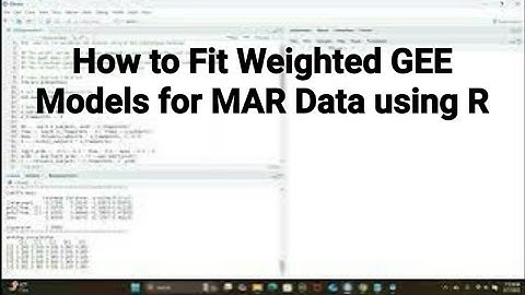 Longitudinal Data Analysis using R: How to Fit Weighted GEE Models for MAR Missing Data #r #wgee