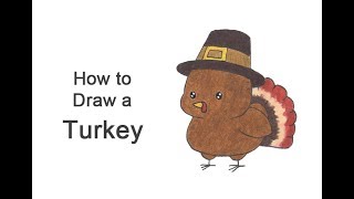 How to Draw a Turkey (Cartoon) for Thanksgiving
