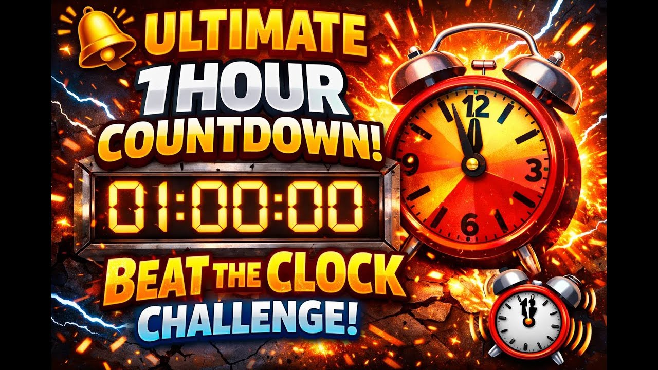 "🔔 Ultimate 1 Hour Countdown: Beat the Clock Challenge! ⏰"