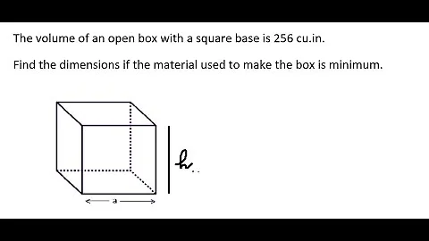 Calculus Help: The volume of an open box with a square base is 256 cu.in. Find the dimensions if the