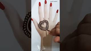 Heart ❤Shape mehndi  design || Back hand heena design shorts yrshorts trending mehndi