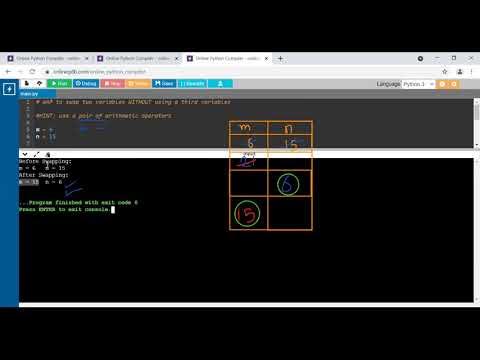 WAP - Program to swap two variables WITHOUT using a third variable in ...