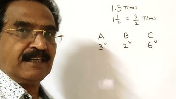 A is 1.5 times as efficient as B and C takes half time as compared to A. if A and B take (2)2/5 days