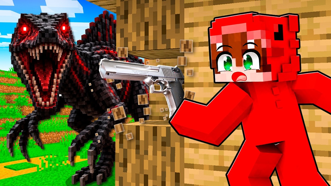 Sobrevive a DINOSAURIOS pero los Bloques dan ARMAS ALEATORIAS en Minecraft!