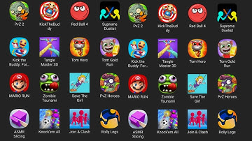 Tom Hero Dash, Tom Gold Run, PvZ2, Red Ball 4, Kick The Buddy, Zombie Tsunami gameplay walkthrough
