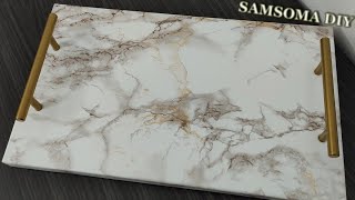 صينية تقديم رخامية / اصنعي بنفسك وباسهل طريقة صينية الرخام الدارجة هذه الايام /  Make A Marble Tray