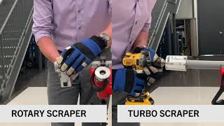 Rotary vs Turbo Scraper Demonstration
