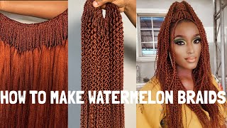 HOW TO MAKE WATERMELON BRAIDS  #crochetbraids #watermelonbraids