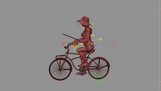 Girl on bicycle - Full Rig Animation - 3ds Max - by Lethanhvietanh
