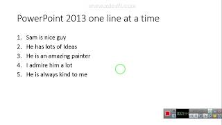 PowerPoint 2013 one line at a time