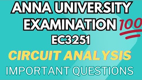 EC3251|Circuit Analysis|Important Questions 💯💯💯|@Toppersacademytamil