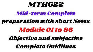 Mth622 Mid term Preparation(Complete Guidelines about Objective and Subjective)||OneStepToSucess