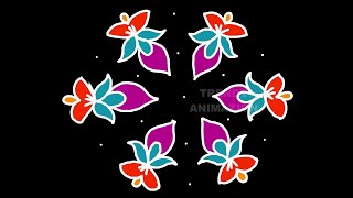 Simple and easy rangoli with 9*5dots | Chukki rangoli | Easy muggulu | Muggulu designs | rangoli |