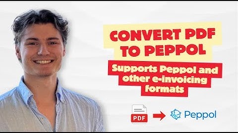 Convert PDF to Peppol or Any E-Invoicing Format #peppoleinvoicing #peppol #belgiumeinvoicing #pdf