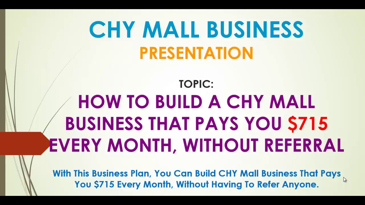 how to build build a chymall business