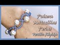 Pulsera de mostacillas azules y perlas en versión rápida