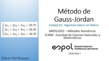 Método de Gauss-Jordan con Python, sistemas de ecuaciones