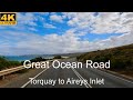 Driving great ocean road  torquay to aireys inlet  victoria australia  4k u.