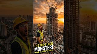 How Do They Build a 200-Floor Tower Without It Falling! #shorts #processMedia