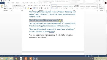 5. How to create a Windows 8 or 8.1 desktop shortcut for fast shutdown, log off, restart?