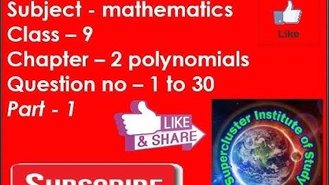 Support Material 2018-2019 Class-9 Chapter-2 polynomials Question 1 to 30 Hindi/Eng part-1