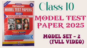 Class 10 english Model Test Paper 2025 Solution |Madhyamik Prepatory Solution |Model Set 2 Solution