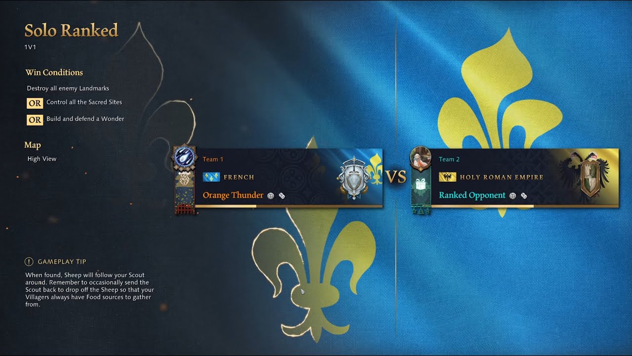 Age of Empires 4 Quest from Platinum to Conqueror! French vs Holy Roman Empire! Season 12