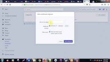 Stripe webhook Settings