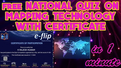 Free National Level Quiz on Mapping Technology with certificate in 2 Minutes|html|free quiz|free