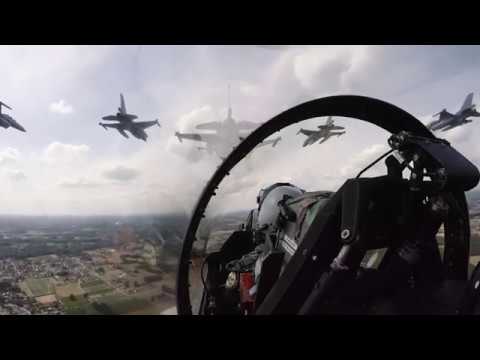 Belgian National Day 2019 (F-16 smoke trail  flyby  LONG VERSION 2)