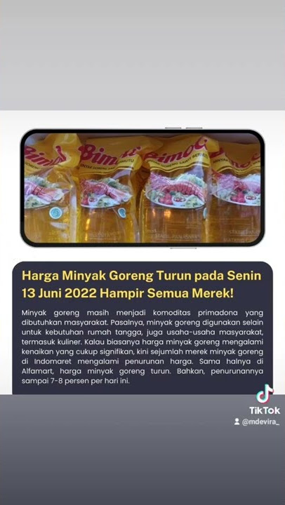 Harga Minyak Goreng Turun