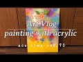 【Art Vlog】アクリル絵の具で抽象画を描く冬の夜⛄