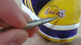 How to re-dye and restore Adidas Los Angeles Lakers Trainers Restoration by Coocu Customs