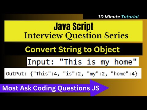 String to object Interview Quetions In JavaScript || String convert into object JS Hindi #2