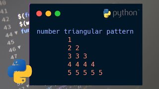 Simple number triangular pattern || python tutorial