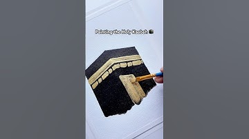 Easy Makkah art for beginners 🕋 Holy Kaabah painting idea #art #shorts #artshorts