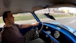 Driving a Mini Minor model 1960