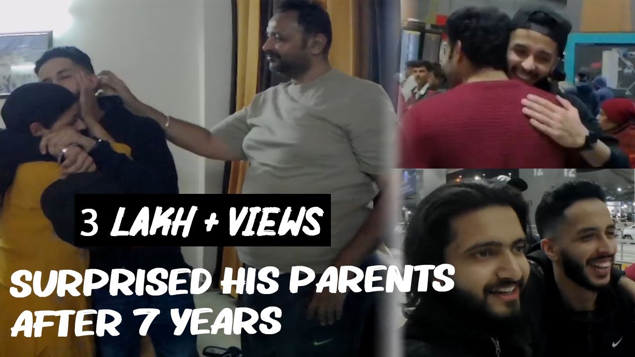 Surprising his parents in India after 7 years