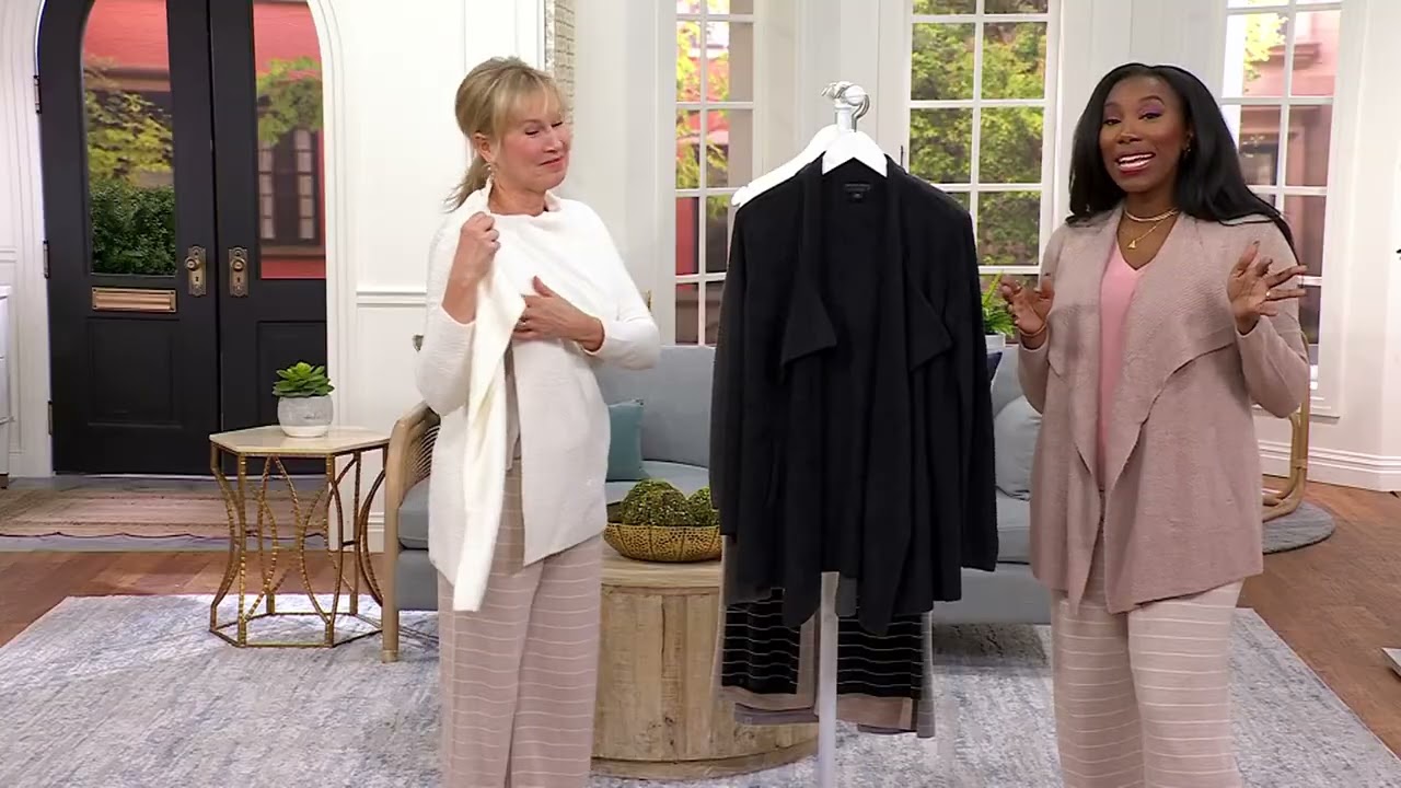 Barefoot Dreams CozyChic Lite Ribbed Island Wrap Cardigan on QVC
