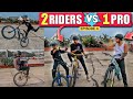 1 pro vs 2 beginners  game of bike 4